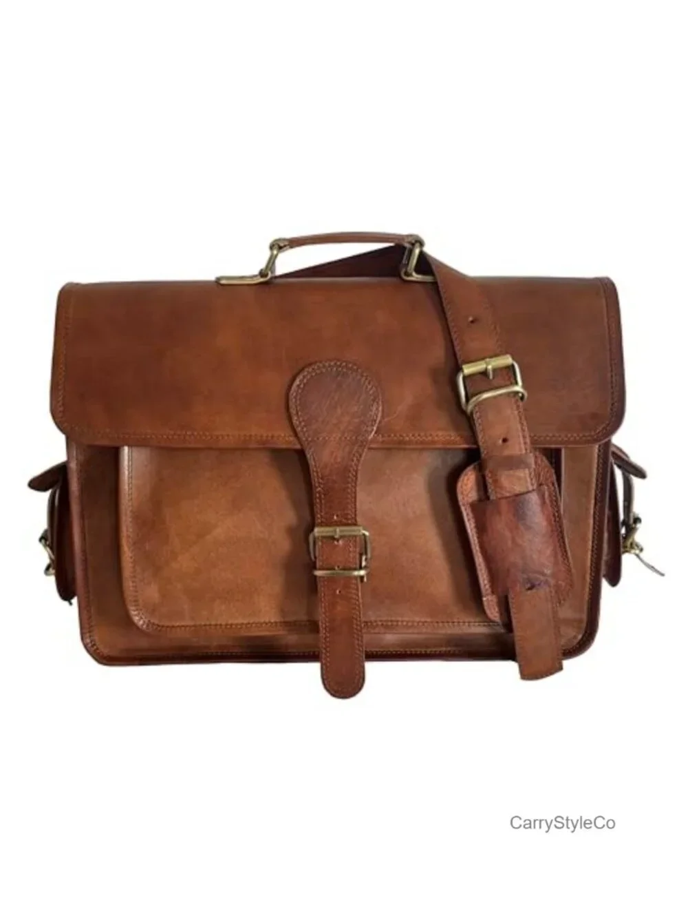 Genuine Leather Laptop Messenger Bag 15.6-17 Inch Vintage Work Briefcase Unisex